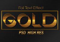 Efecto de texto de hoja de oro PSD