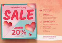 Affiche Instagram vente Saint Valentin avec fond élément coeurs